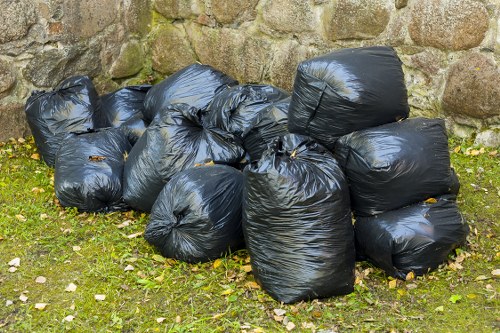 Waste clearance process in action with segregated materials