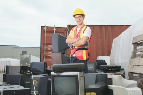 Container filled with household waste from grab hire service