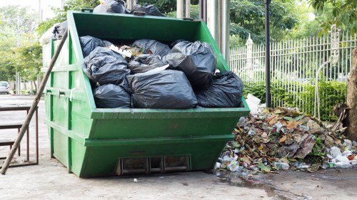 Diverse types of builders waste including wood and metal
